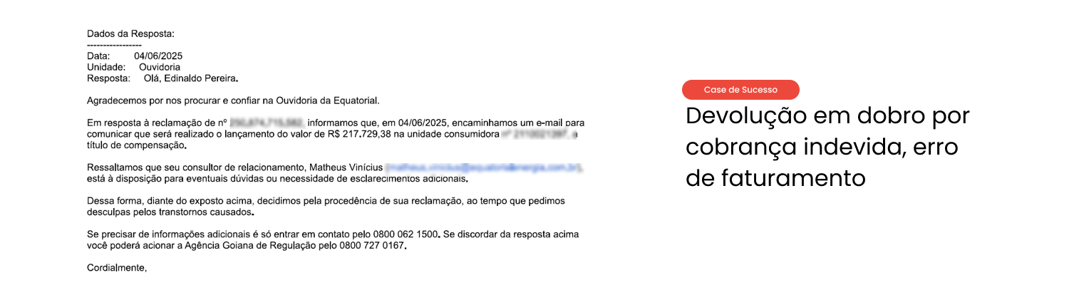 Case de sucesso 3 – Devolução em dobro de cobrança indevida