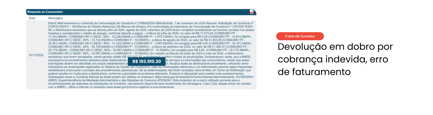 Case de sucesso 5 – Devolução em dobro de cobrança indevida